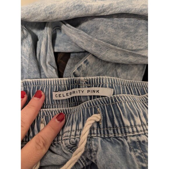 Celebrity Pink Acid Wash Jogger Pants W/ Drawstring Waist 90's Medium - Picture 3 of 4